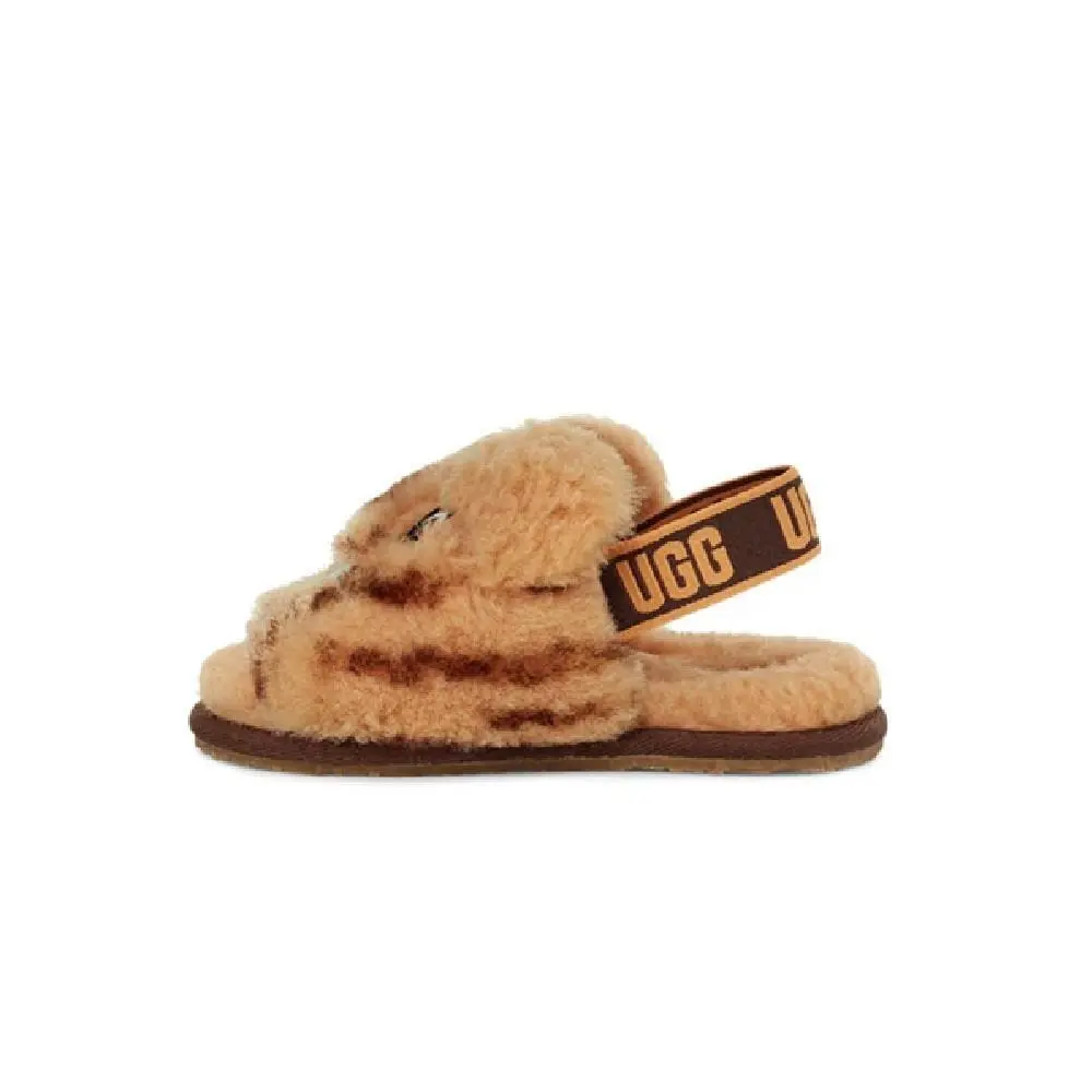 Toddler`s Ugg Fluff Yeah Slide Tiger Stuffie Daisy/earth 1124940T-DDER