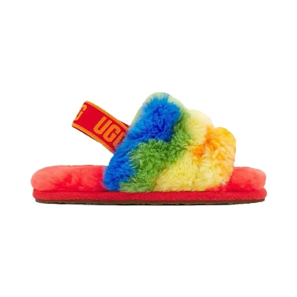 Toddler`s Ugg Fluff Yeah Slide Cali Collage Rainbow Stripes 1119841T-RSTR - Rainbow Stripes