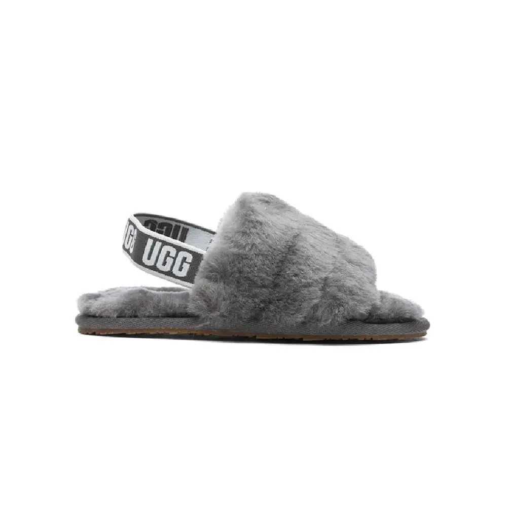 Toddler`s Ugg Fluff Yeah Slide Charcoal 1098579T-CHRC