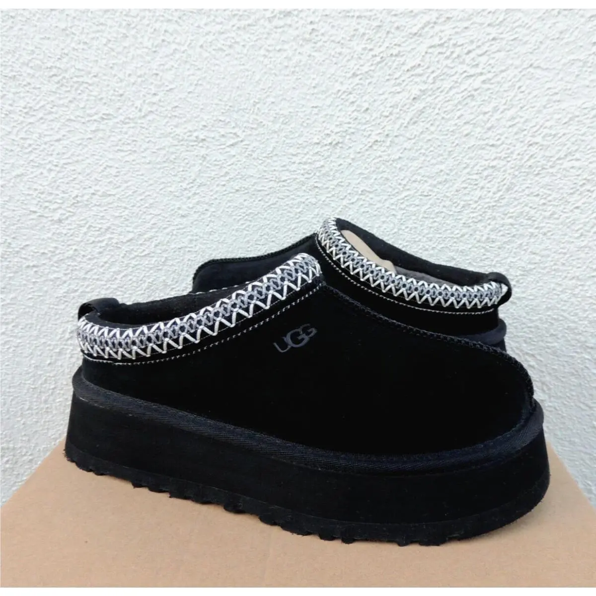 Ugg Tazz Black Suede Platform Comfort Slippers Shoes Women US 6/ Eur 37