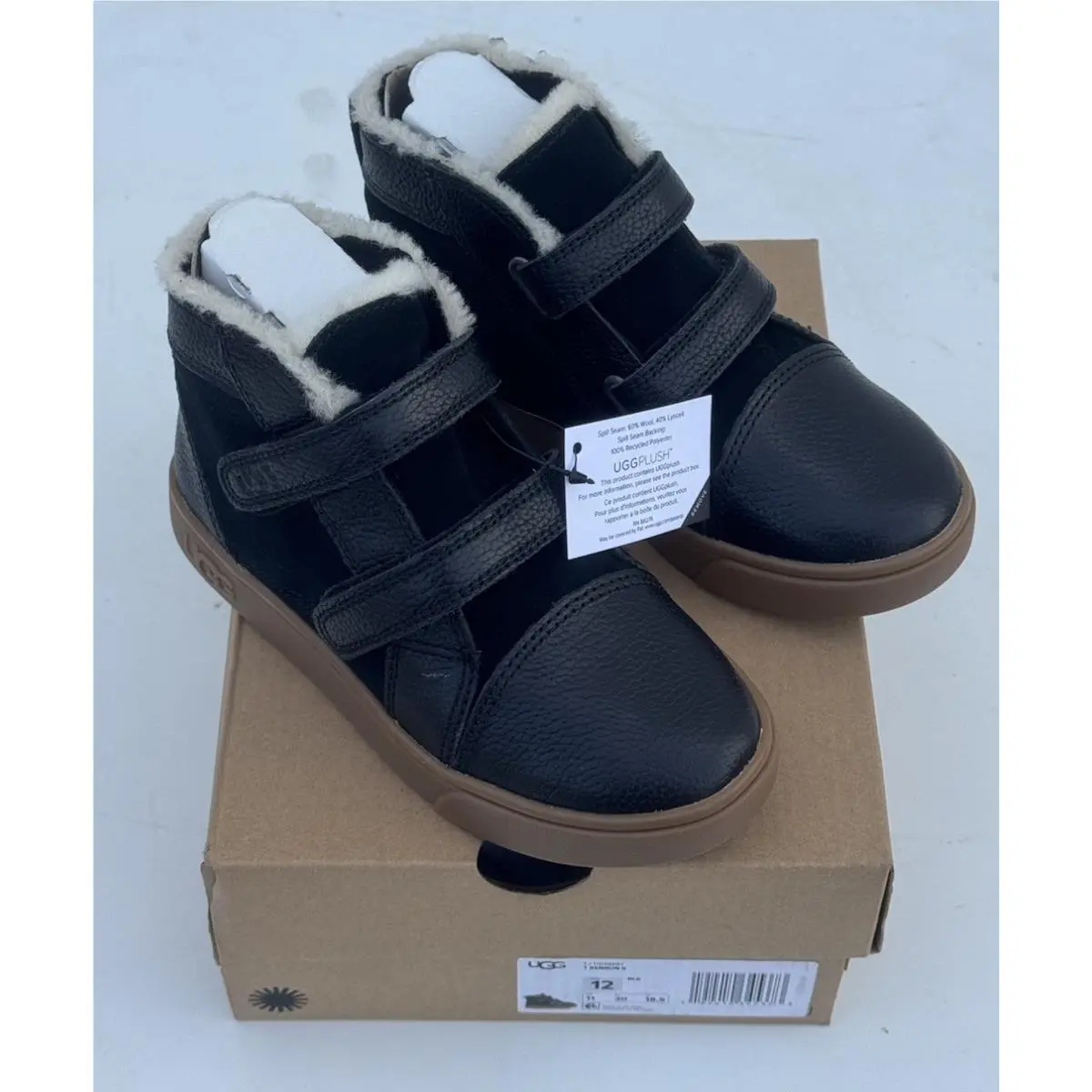 Ugg Toddlers Rennon Ii Shoes Black 1104989T-BLK Size 12