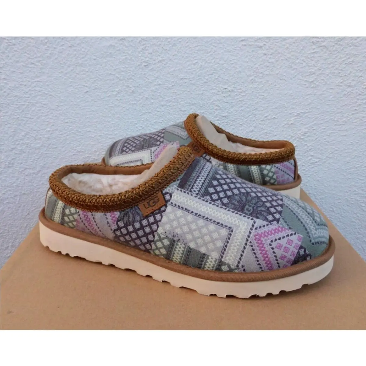 Ugg Tasman Taz Sash Multi Fabric/ Wool Slippers Shoes Men US 10/ Eur 43