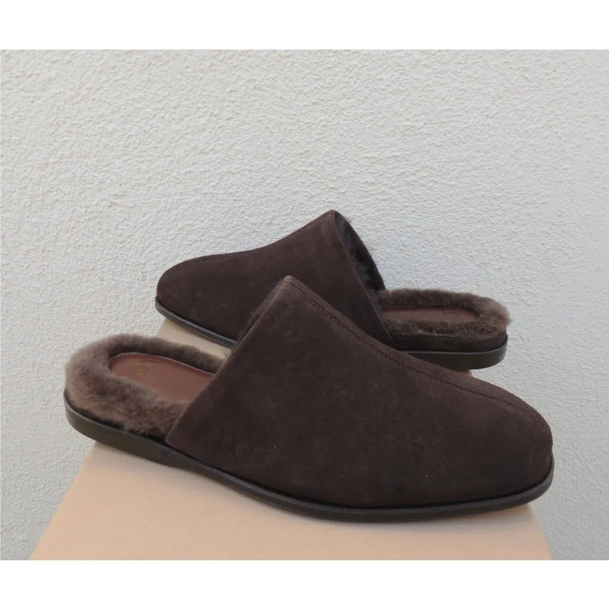 Ugg Chateau Slip-on Suede/ Toscana Sheepskin Slippers Women US 7/ Eur 38