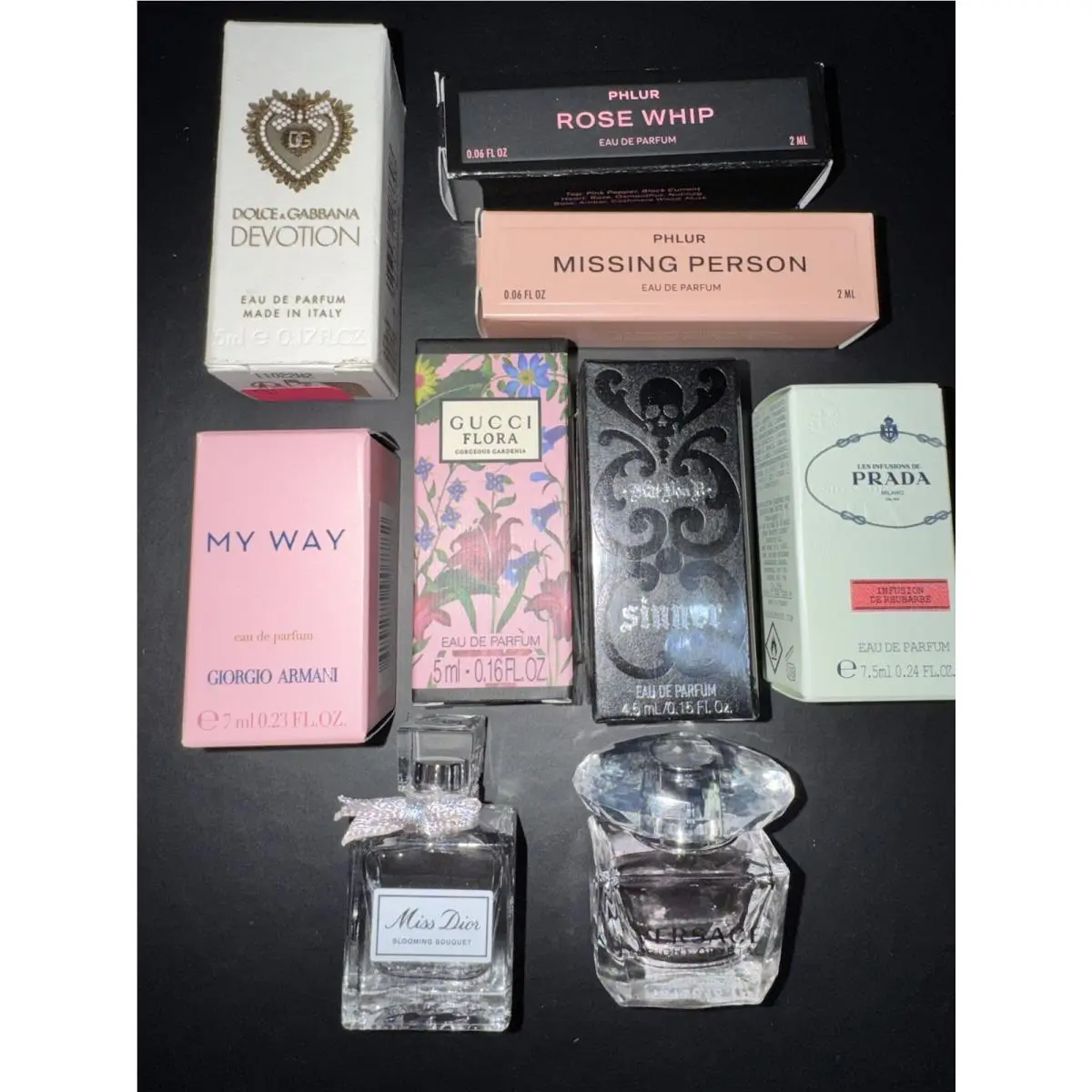 Designer Perfume Bundle- Dolce Phlur Giorgio Gucci Prada Miss Dior Versache Kat