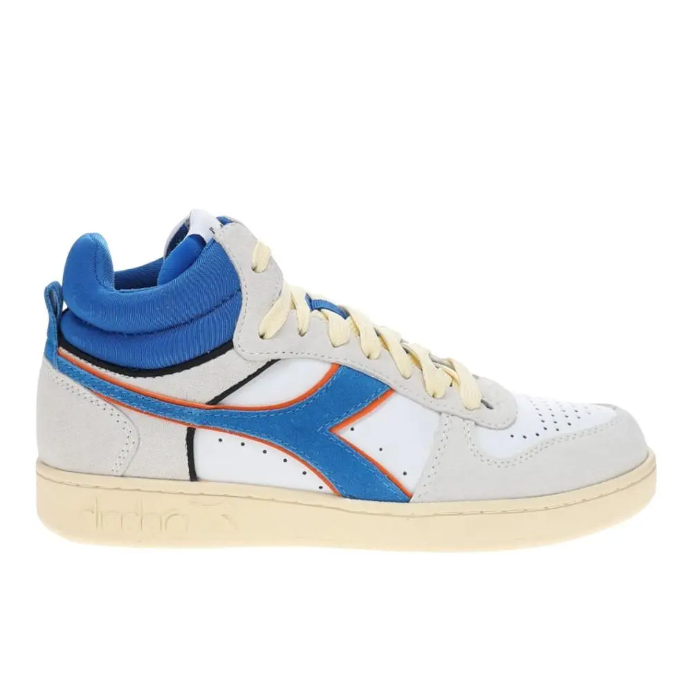 Diadora shoes - diadora Magic Basket Demi Cut Suede Leather Lace Up - 178563-C1970 - White 4