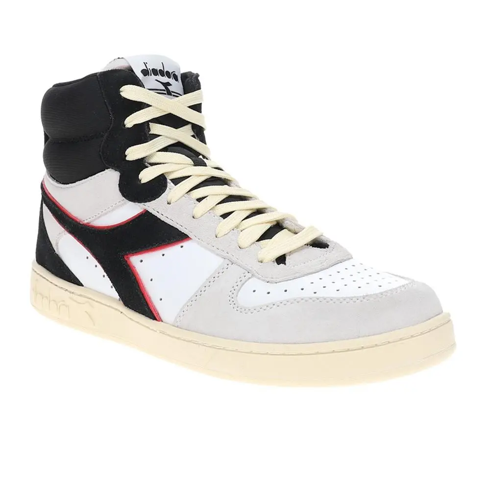 Diadora shoes - diadora Magic Basket Mid Suede Lace Up - 180184-C0823 - Black, White 5
