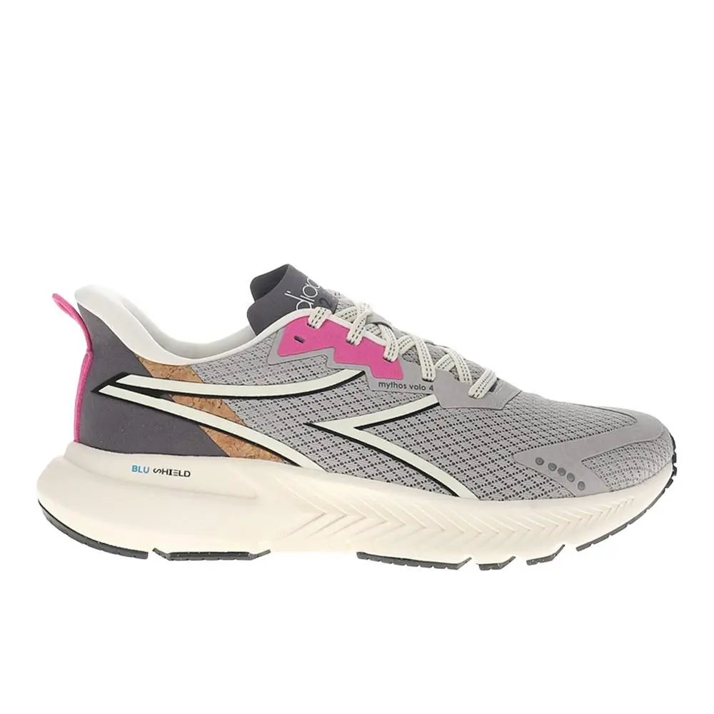 Diadora Mythos Blushield Volo 4 2030 Running Womens Grey Sneakers Athletic Shoe