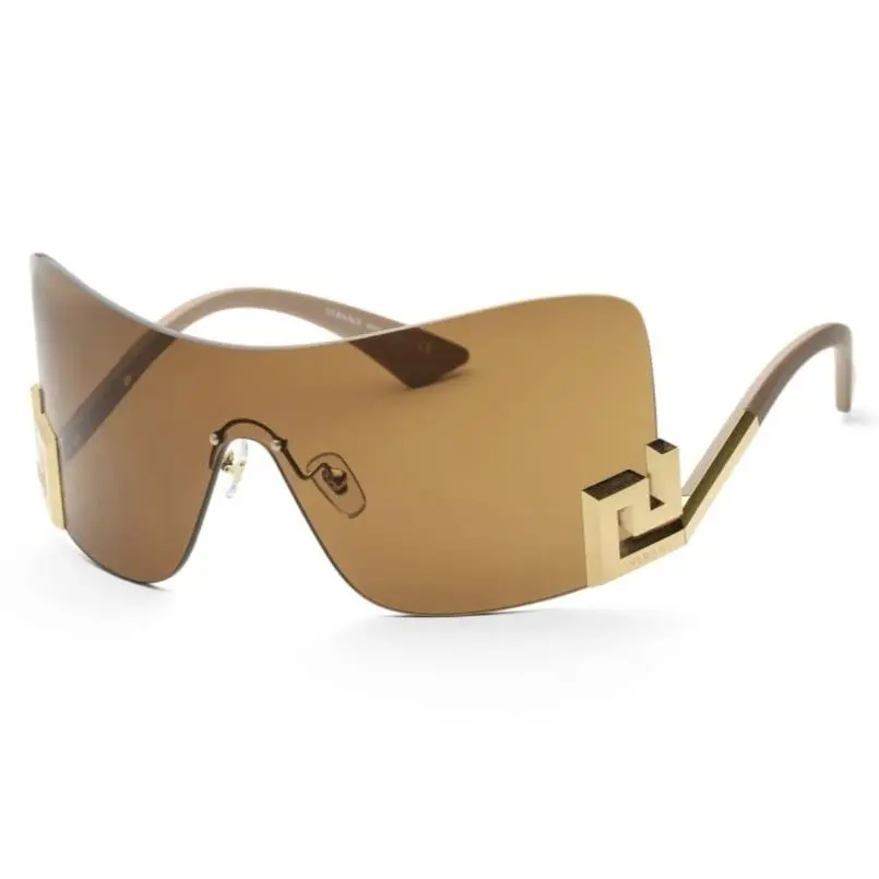 Women`s Shield Sunglasses VE2240-100263 Bronze Gold by Versace