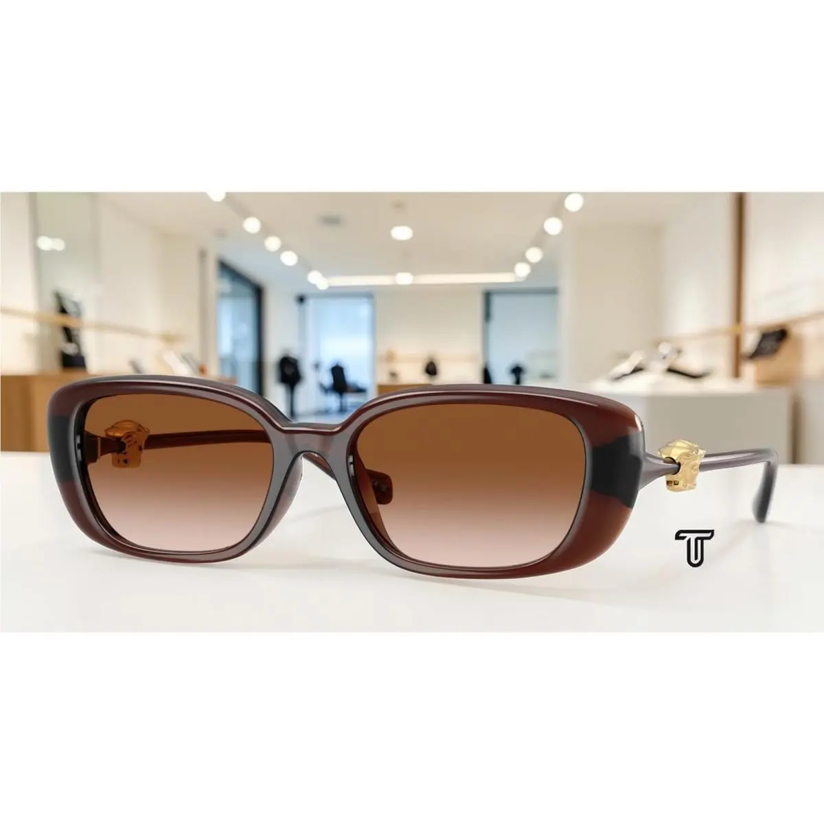 Versace VE4504D 533213 Transparent Brown Brown Gradient 56 mm Women`s Sunglasses