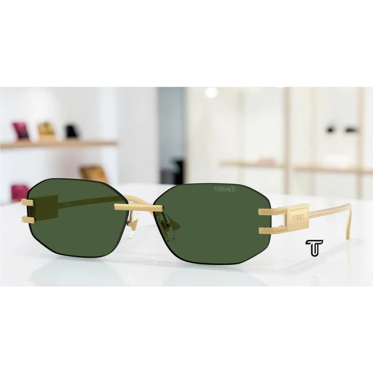 Versace VE2274 100271 Gold Dark Green 58 mm Women`s Sunglasses