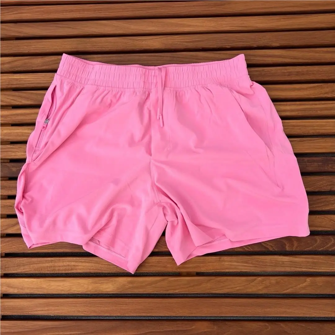 Lululemon Mens Candy Cloud Pink Pace Braker 5 Linerless Shorts Size M