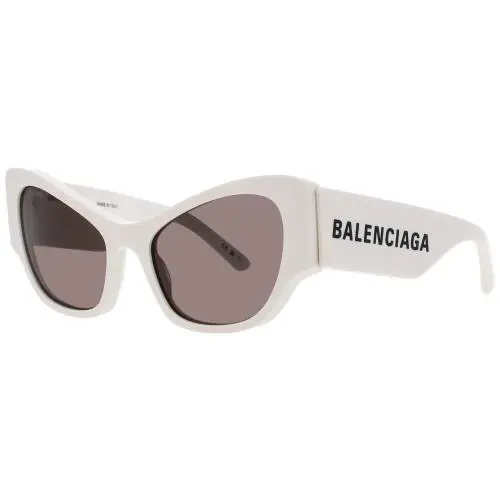 Balenciaga BB0259S 003 Sunglasses White Frame Grey Lenses 58 mm