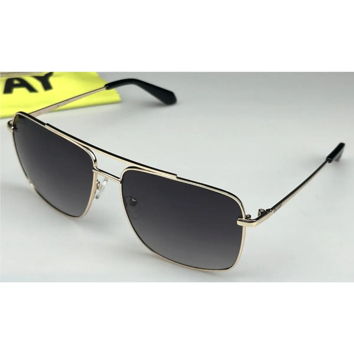 Quay Hot Take Women`s 60mm Navigator Sunglasses Gold Frame Gray Lens