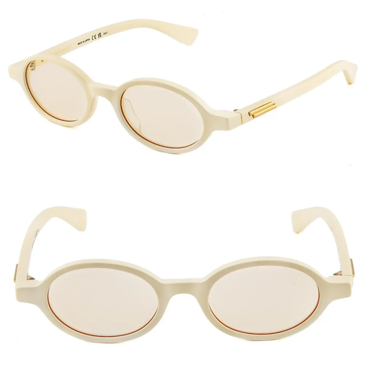 Bottega Veneta 1388 BV1388S Beige Classic Oval Unisex Sunglass 008