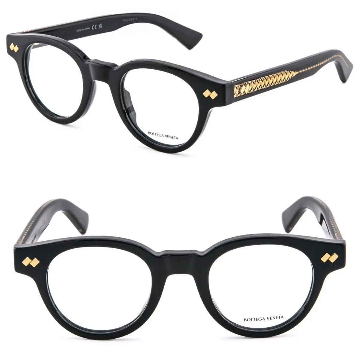 Bottega Veneta Dizzy 1443 BV1443O Black Optical Frame Intrecciato Eyeglasses 001