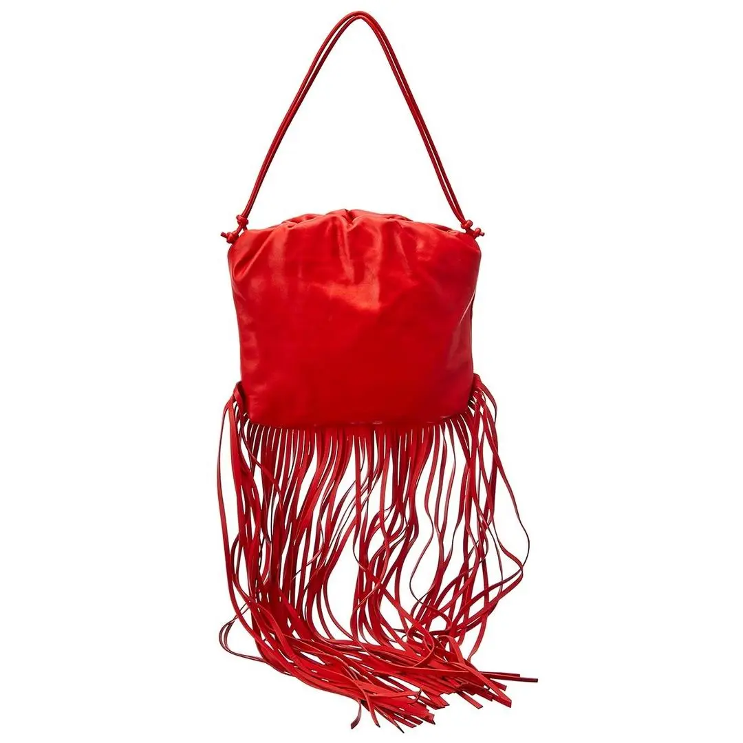 The Fringe Leather Tote Women`s Red by Bottega Veneta
