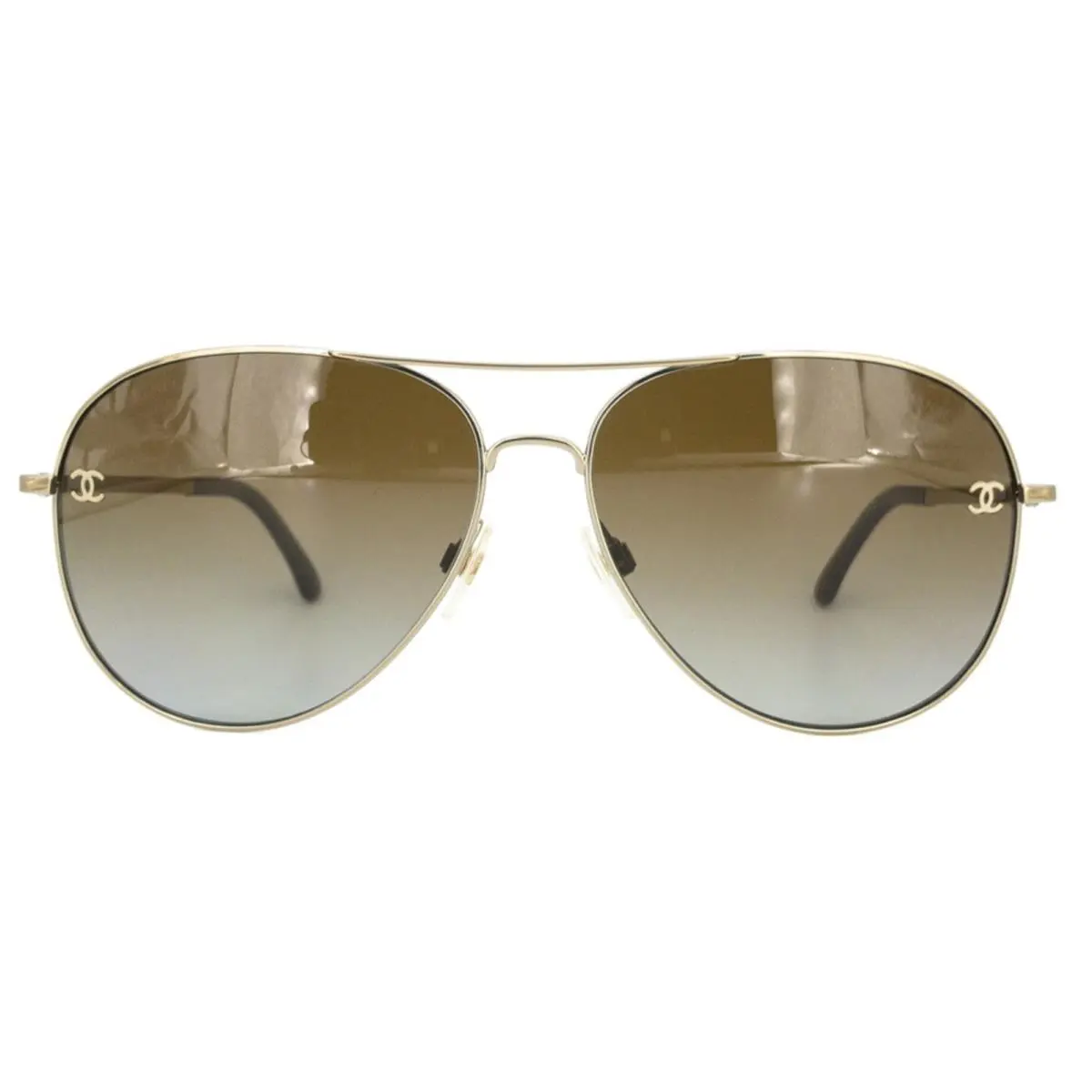 Chanel CH 4189-T-Q 395/T5 59mm Gold Titanium Aviator Sunglasses Italy Unisex