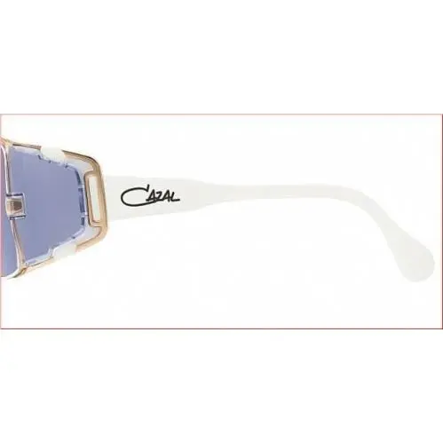 Cazal 955 Sunglasses White Temples and Blue Side Shields Sun Glasses 332