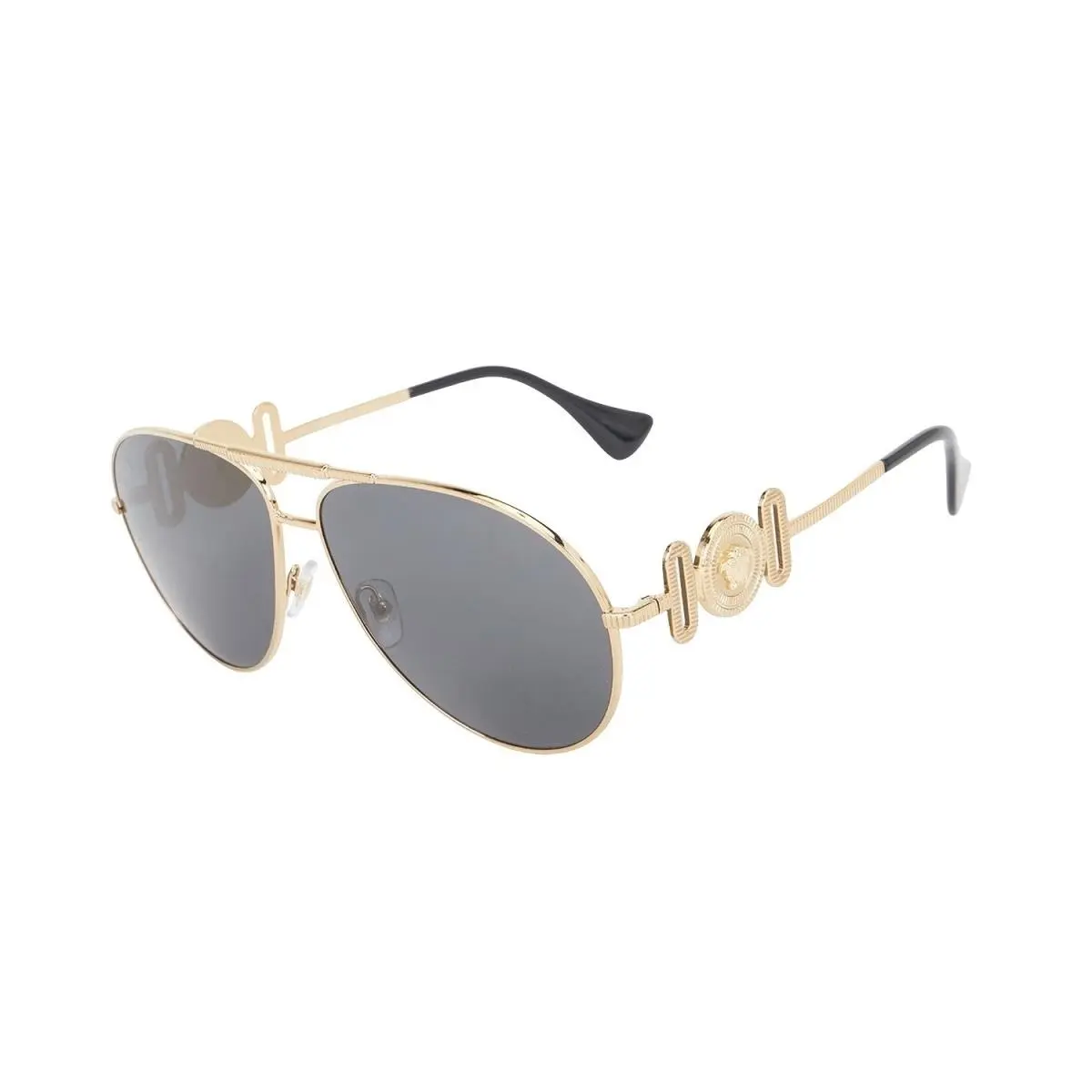 Women`s Aviator Sunglasses Gold Intricate Design VE2249 by Versace