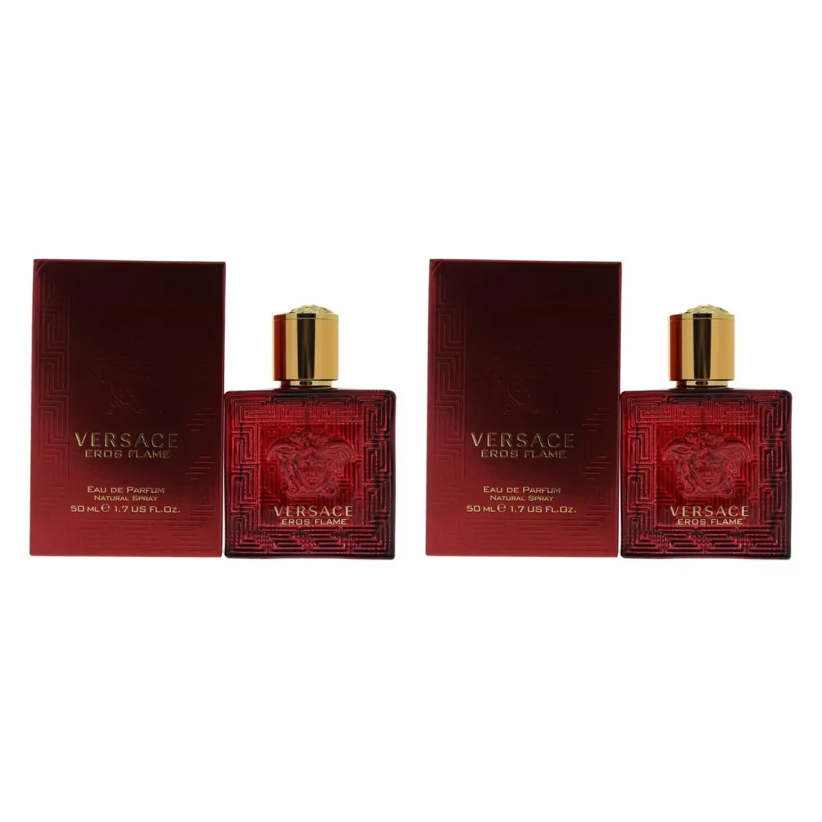 Versace Eros Flame by Versace For Men - 1.7 oz Edp Spray - Pack of 2