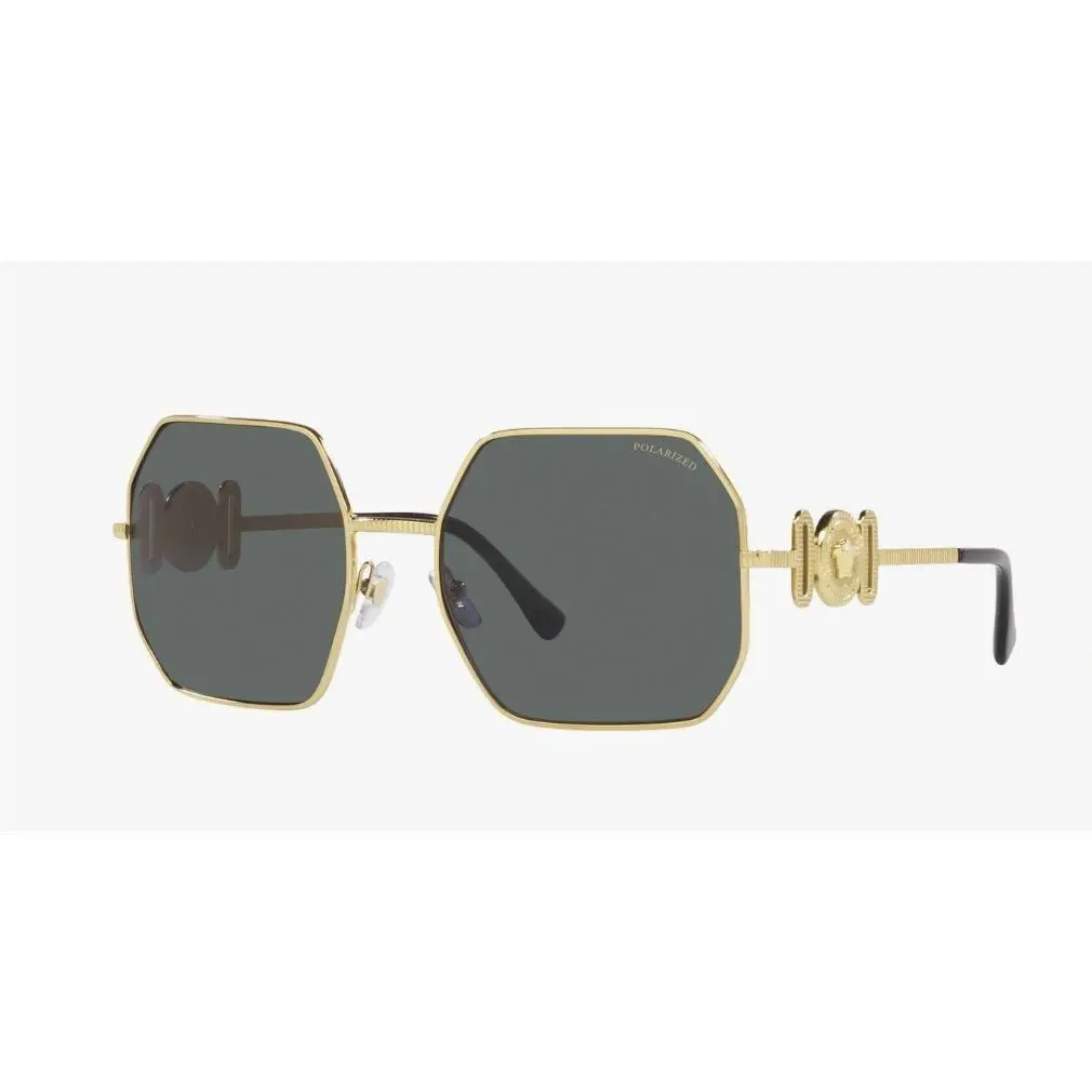 Versace Gold Dark Gray Women`s Sunglasses VE2248 100287