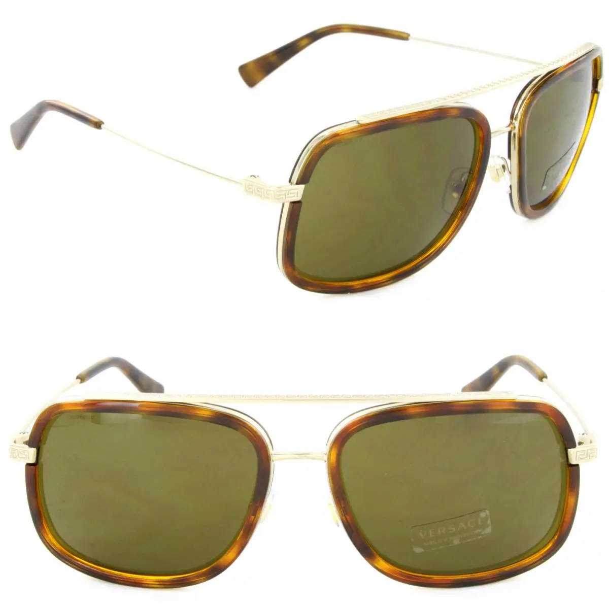 Versace VE2173 139173 Square Sunglasses Pale Gold-havana / Brown Lens