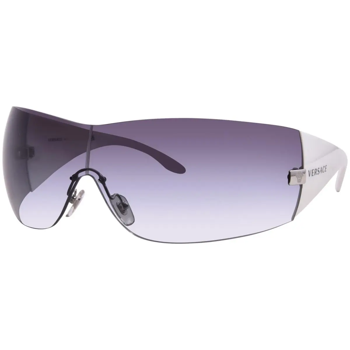 Versace VE2054 1000/8G Silver/white/grey Gradient Shield Style Sunglasses