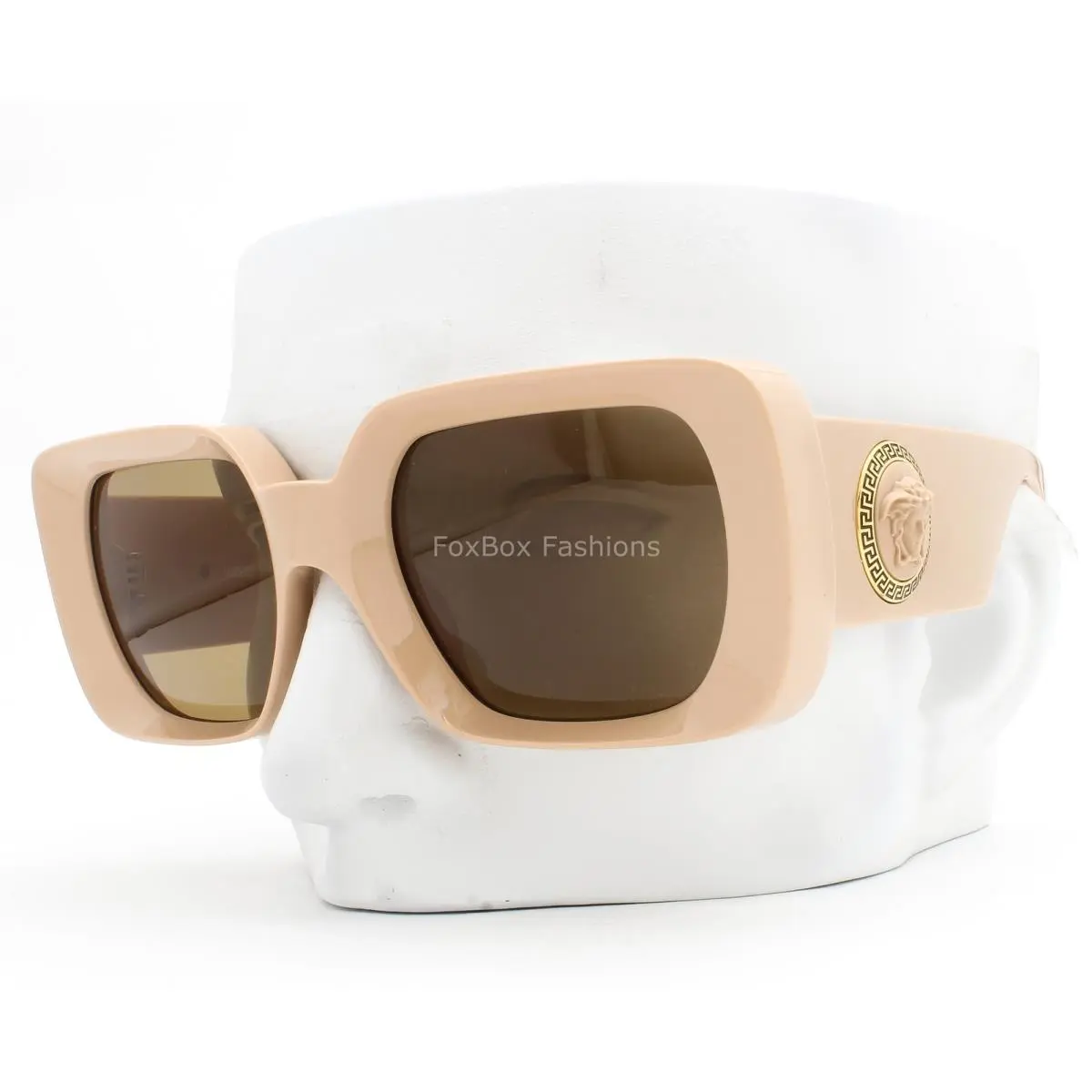 Sunglasses Polished Beige Brown Mod 4473-U 5489/73 with Case by Versace
