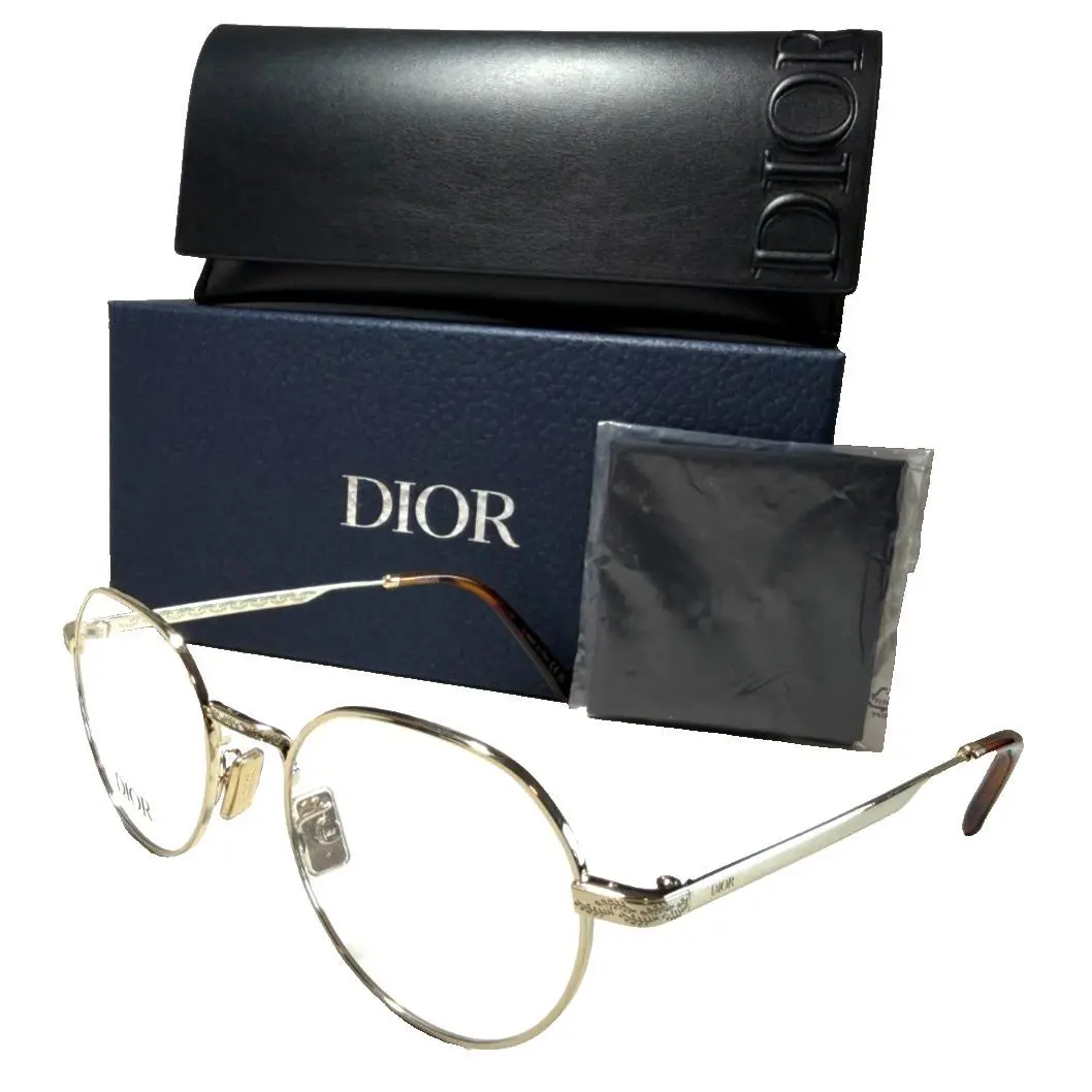 Christian Dior Diorbotanicao R2U C000 Shiny Pail Gold Authentc Eyeglasses 50-19