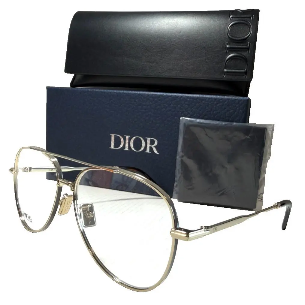 Christian Dior Diorblacksuito A2U C000 Shiny Pail Gold Authentc Eyeglasses 57-14