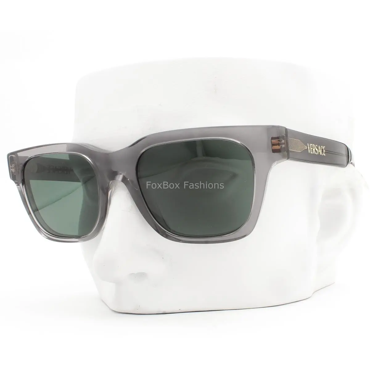 Sunglasses Polished Transparent Gray Green Tint VE4486 5510/71 with Case by Versace