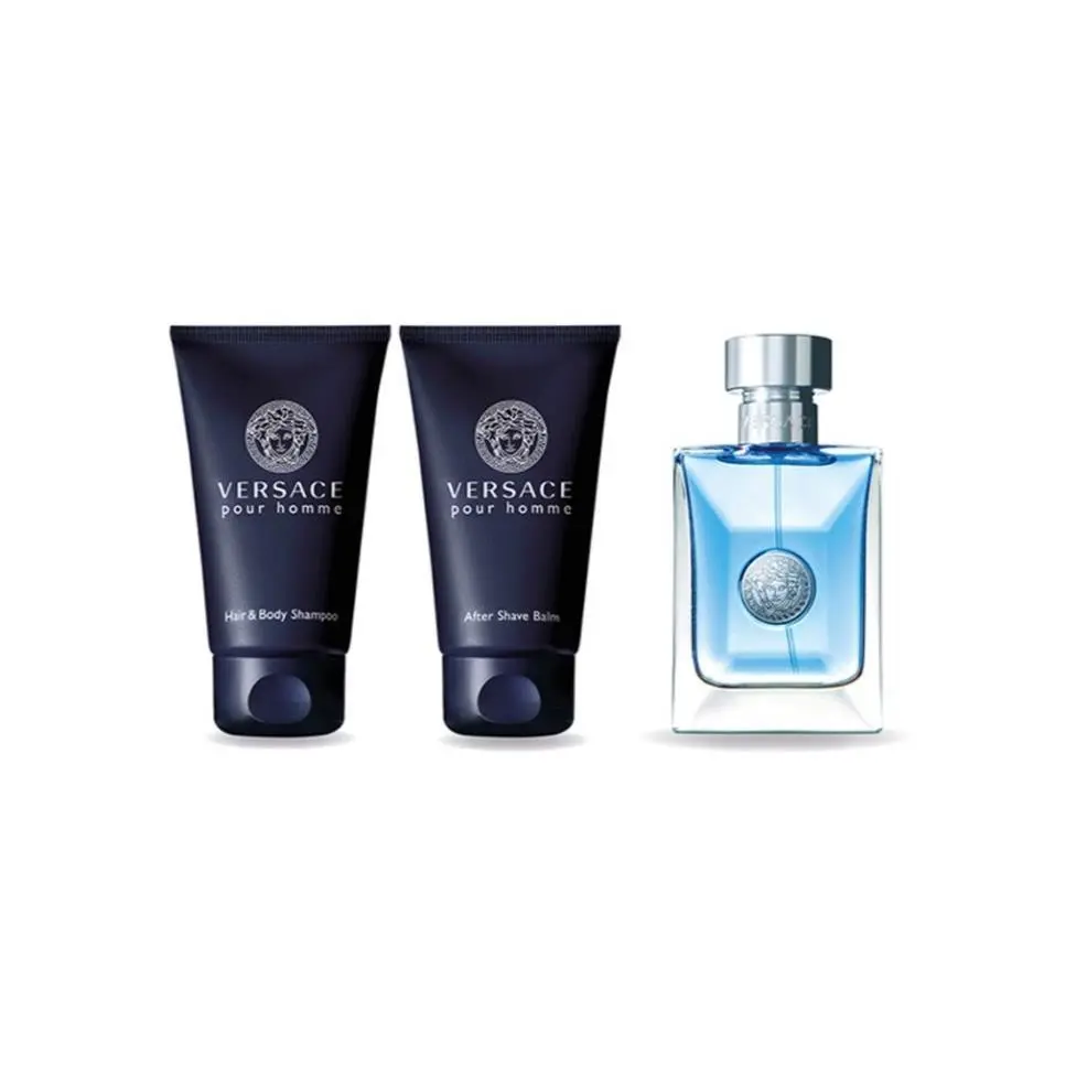 Versace Pour Homme 1.7 oz Edt Spray+ 1.7 After Shave+ 1.7 Shampoo Set