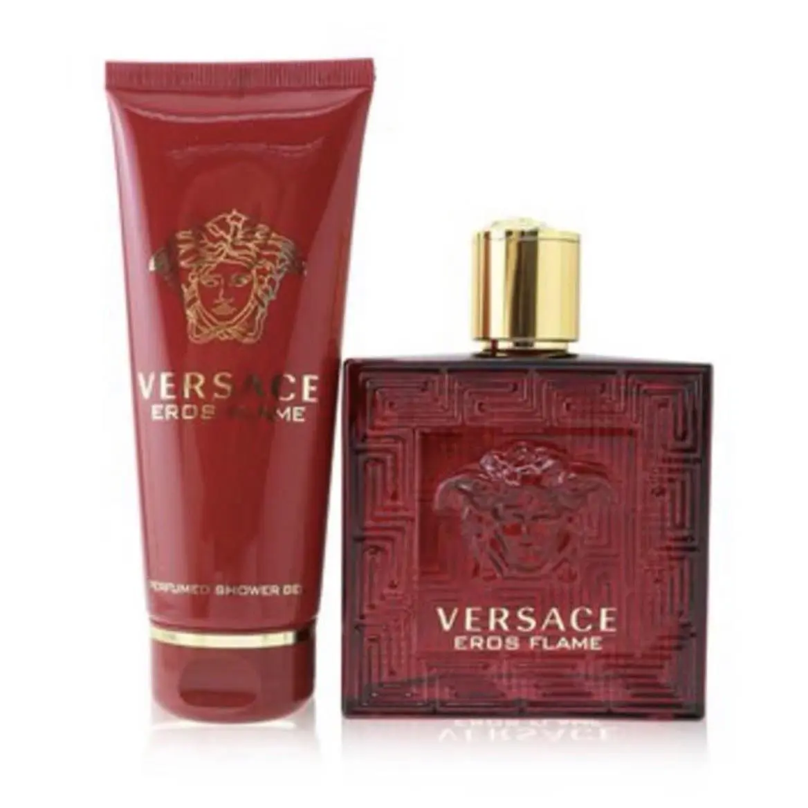 Eros Flame 2 Pc Set 3.4oz Eau De Parfum Spray + Shower Gel Travel Set by Versace