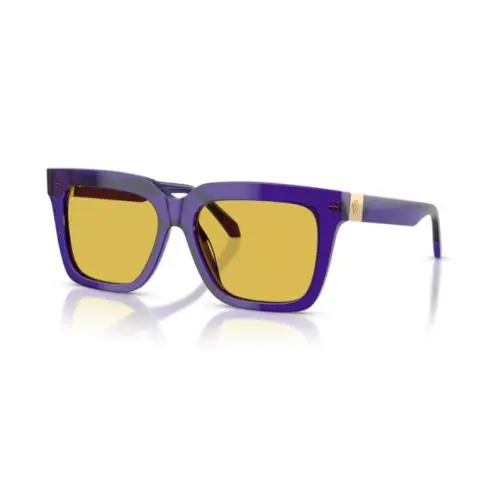 Versace 0VE4498F 554585 Transparent Dark Violet/yellow 55mm Women`s Sunglasses