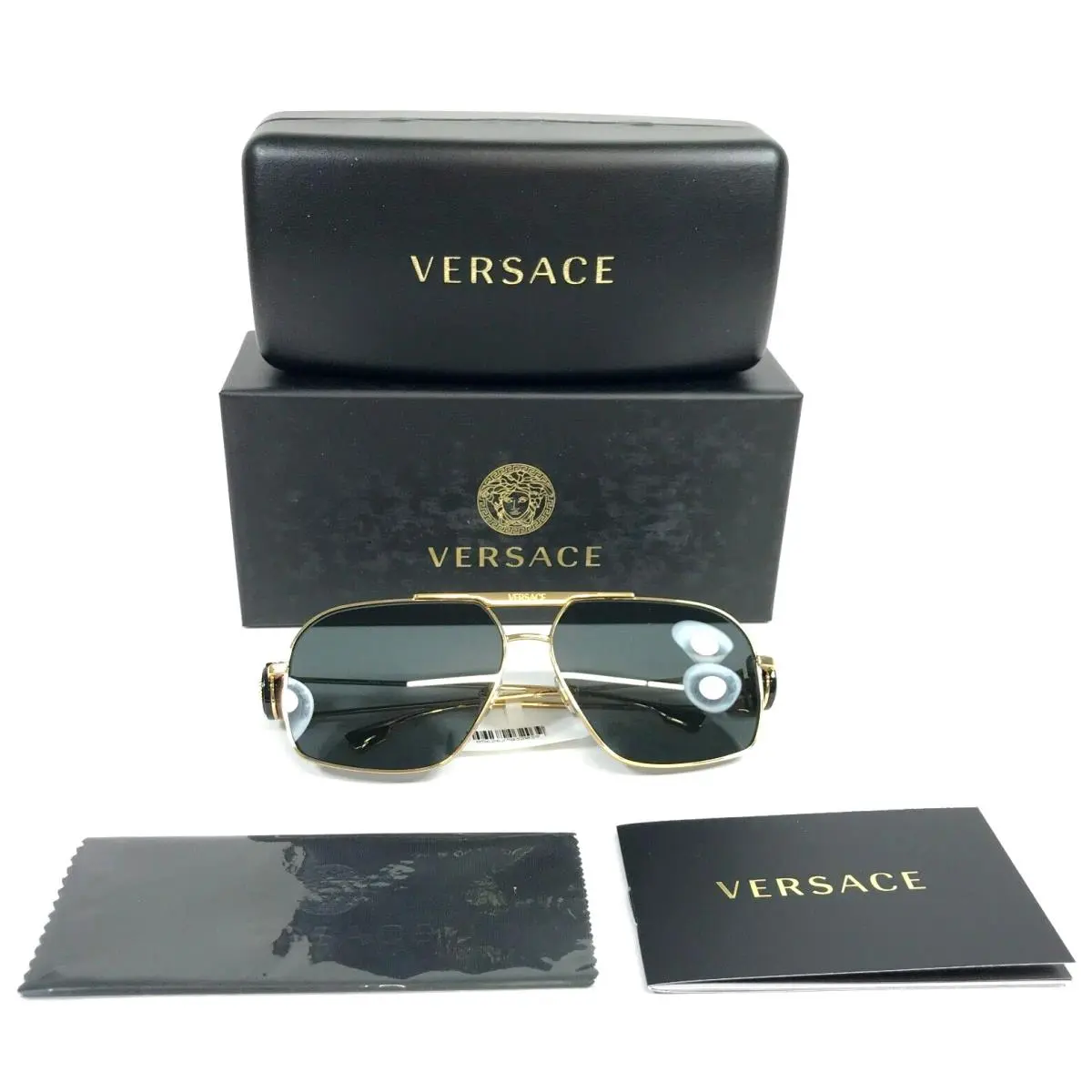 Sunglasses MOD.2269 1002/87 Gold Aviator Frames w/ Gray Lenses 62-13-130 by Versace