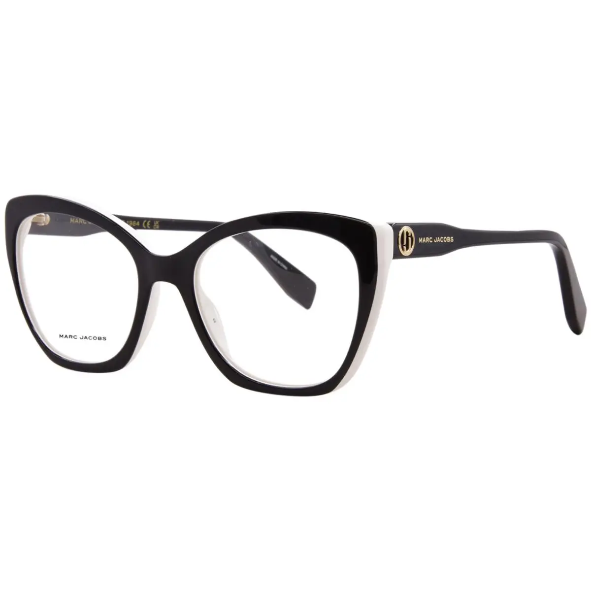 Marc Jacobs Marc-857 80S Eyeglasses Women`s Black/white Full Rim Cat Eye 53mm
