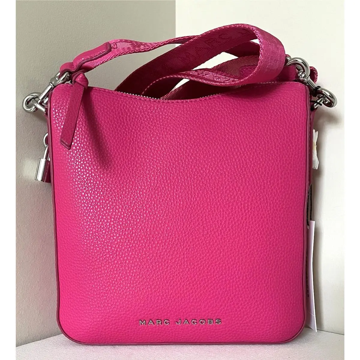 Marc Jacobs Drifter Swing Pack Crossbody Leather Bag Hot Pink