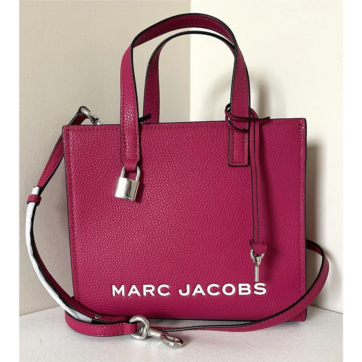 Marc Jacobs Mini Grind Leather Tote Lipstick Pink