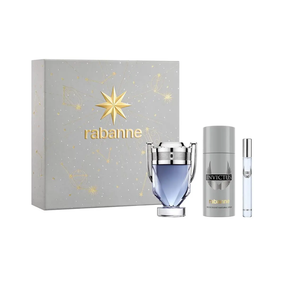 Paco Rabbane Invictus Men 3pc Set 3.4oz Edt Spray + .34oz Mini + 2.5oz Deo Stick by Paco Rabanne