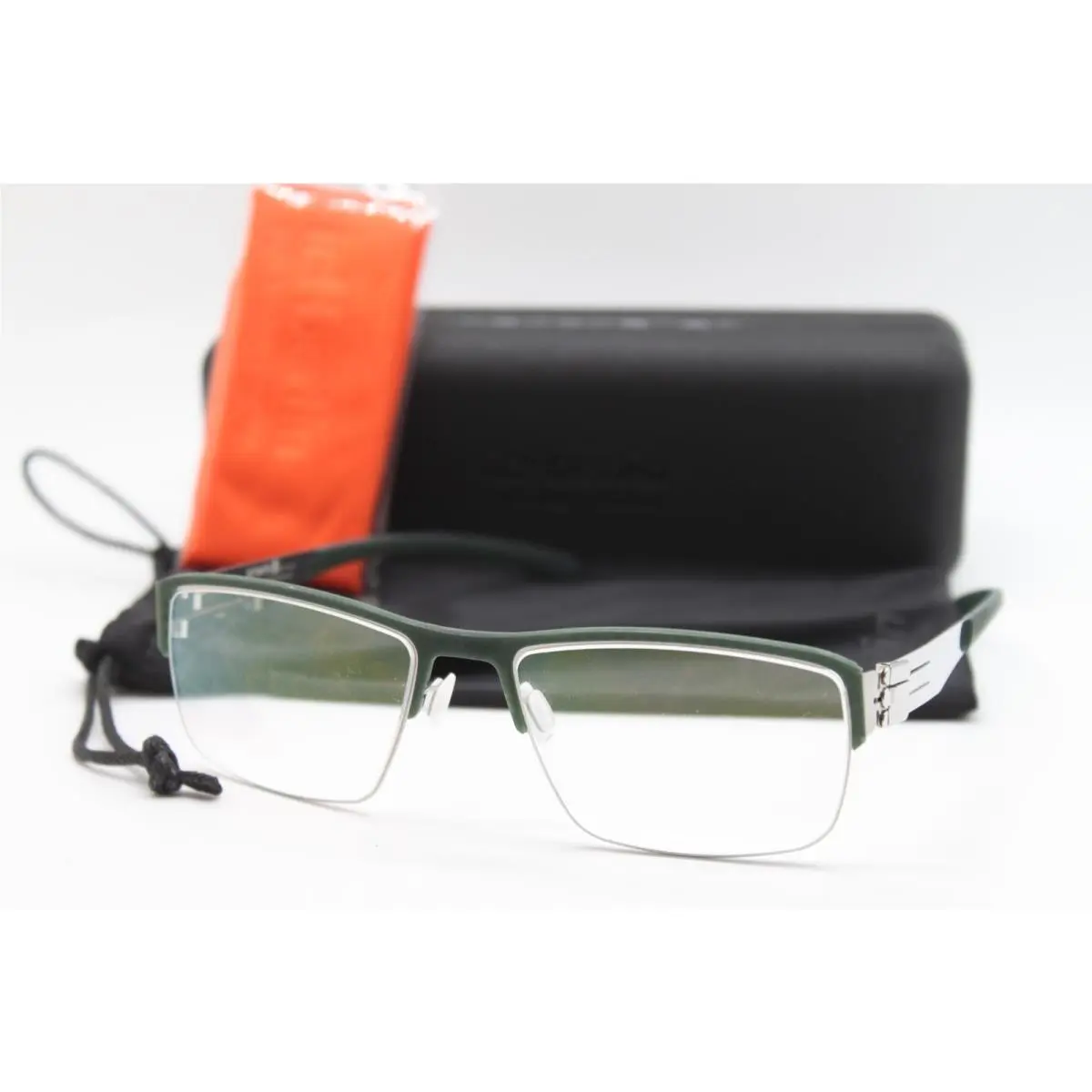 IC Berlin Model Max S. Forest Green Chrome Eyeglasses Wcase 54-19