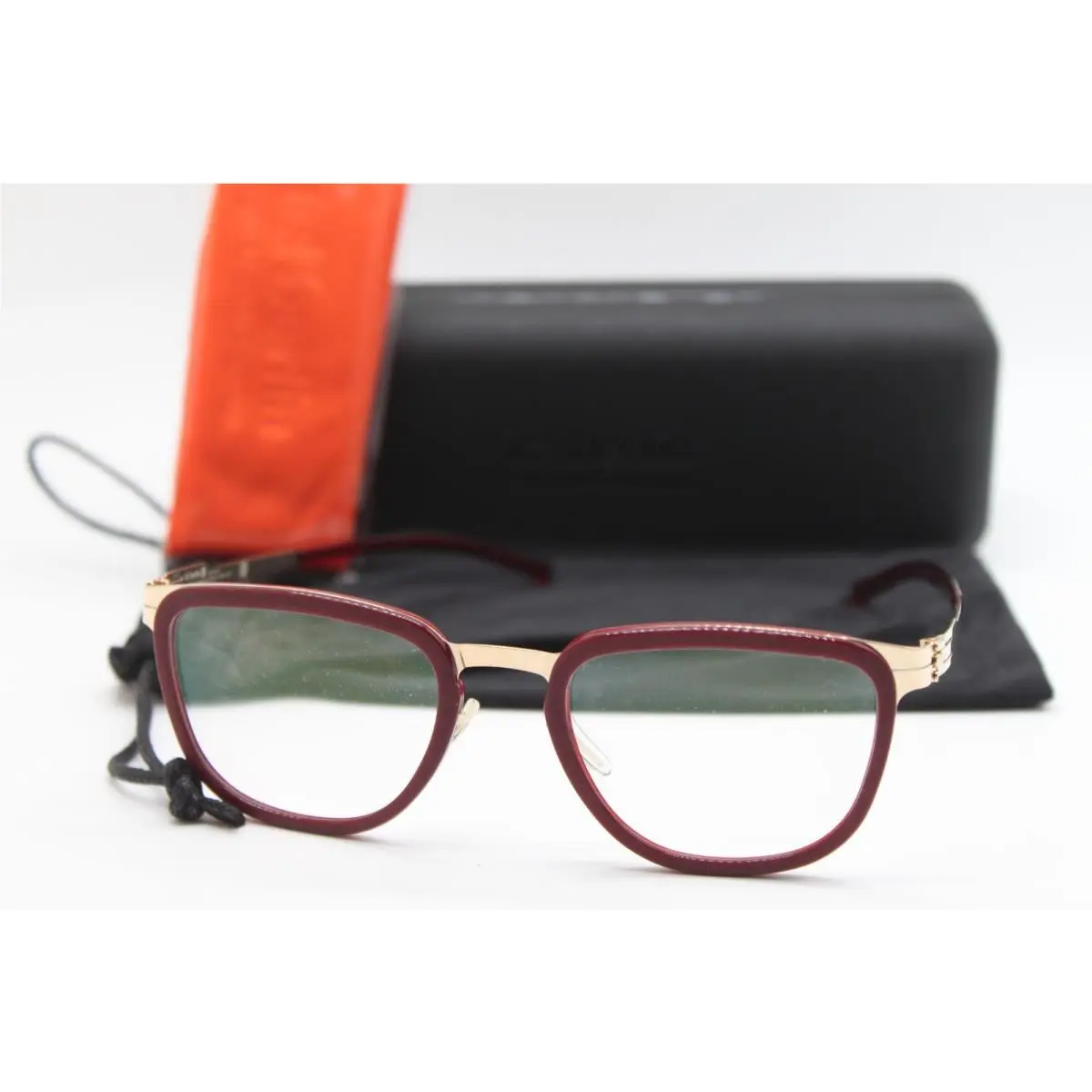 IC Berlin Model Kathi B. Rose Gold Red Eyeglasses W/case 49-21