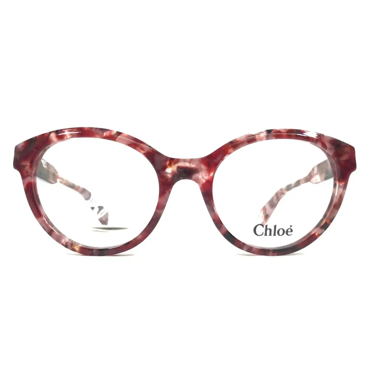 Chloe Eyeglasses Frames CH0264O 003 Raspberry Pink Marble Oversized 53-20-145
