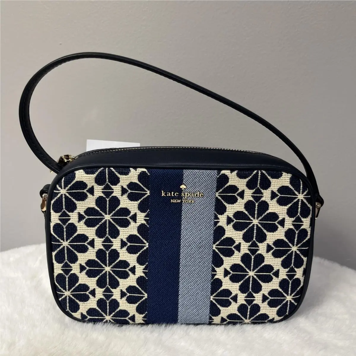 Kate Spade Spade Flower Jacquard Everything Mini Camera Bag Blue Multi