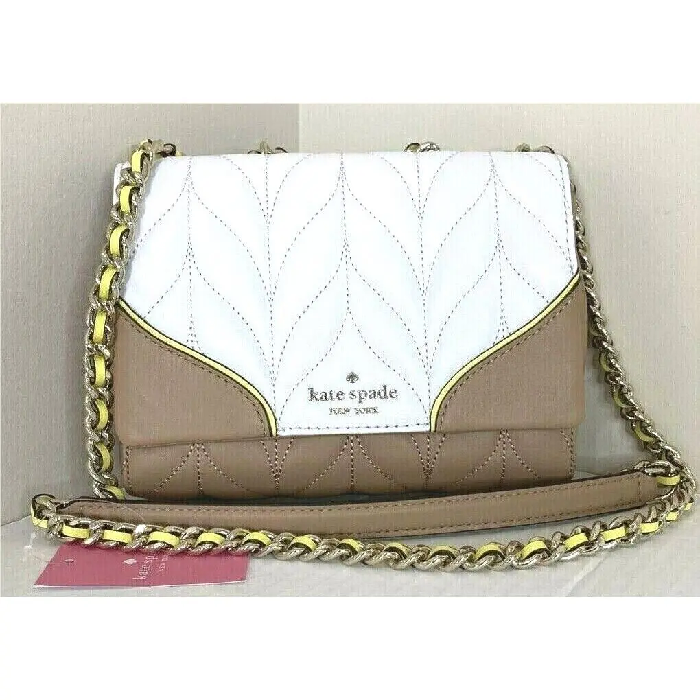 Kate Spade Mini Emelyn Briar Lane Quilted Crossbody Bag White Dove with Dust Bag