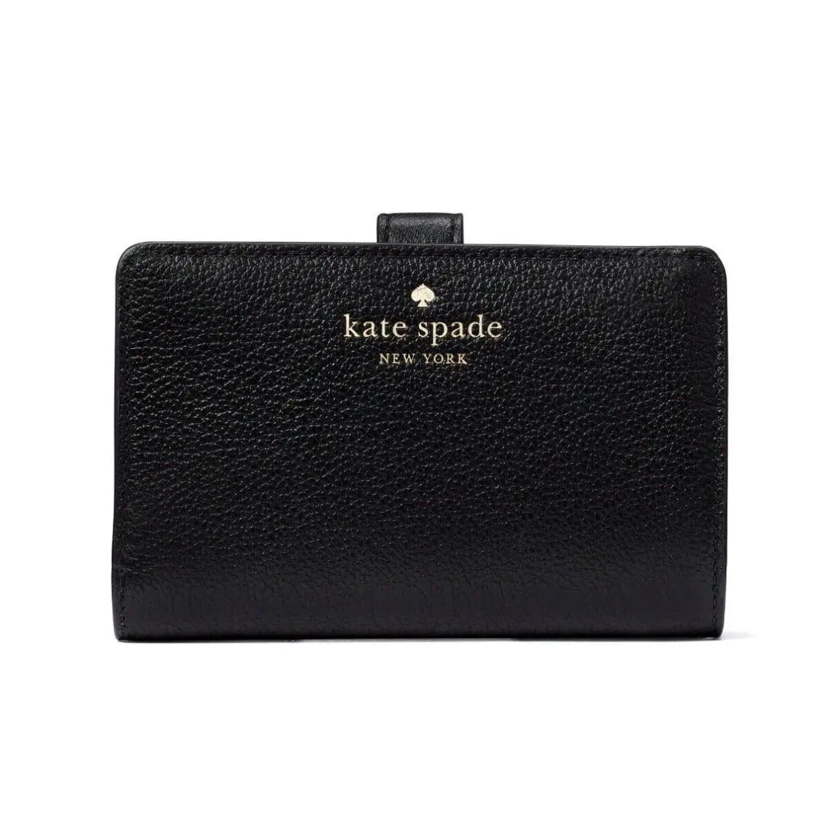 New Kate Spade Elsie Medium Compact Bifold Wallet Leather Black