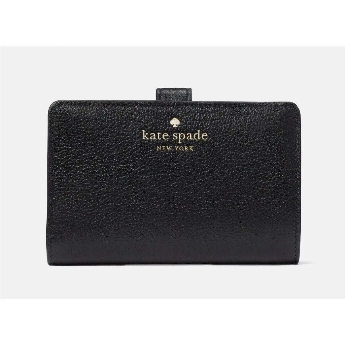 New Kate Spade Elsie Medium Compact Bifold Wallet Leather Black