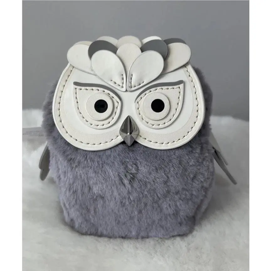 Kate Spade Hoot 3D Owl Coin Purse Grey Multi Novelty Gift
