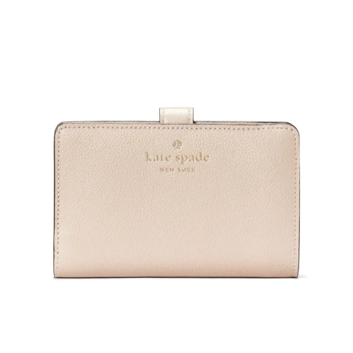 New Kate Spade Elsie Medium Compact Bifold Wallet Leather Warm Beige