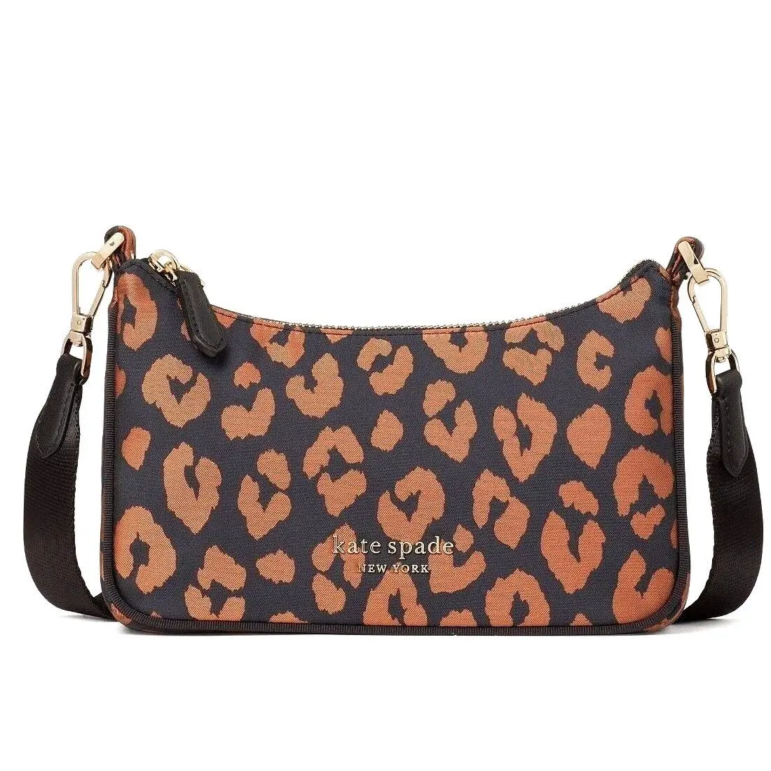 New Kate Spade Sam Leopard The Little Better Nylon Small Crossbody