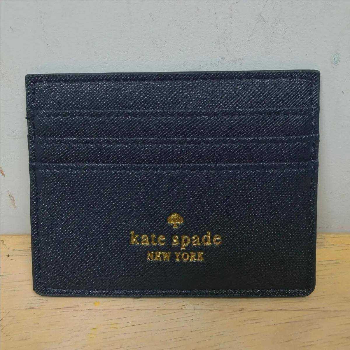 Kate Spade New York Greta Court Graham Glitter Card Case Navy Classic Glam